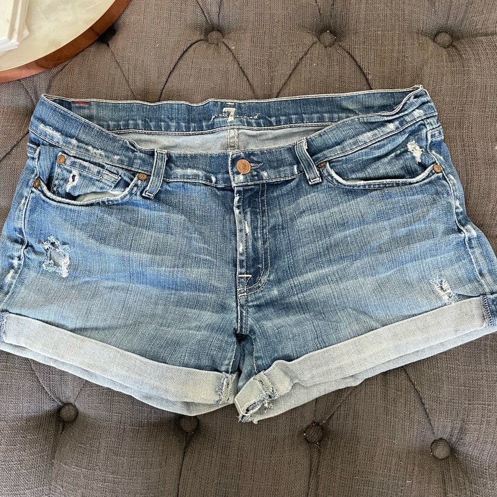 7 for all mankind jean shorts